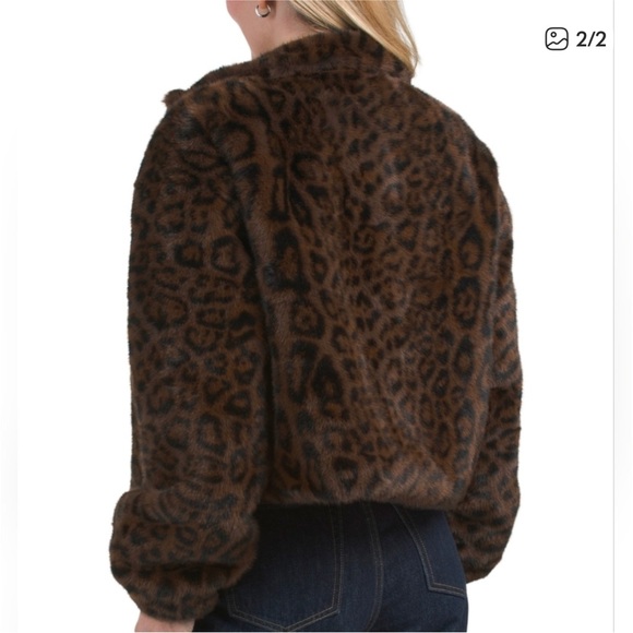 Rebecca Minkoff Brown Leopard Faux Fur Jacket - Picture 4 of 4